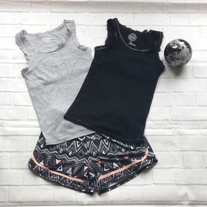 Bundle of Two Girls Size Tanks with Lace Trim.